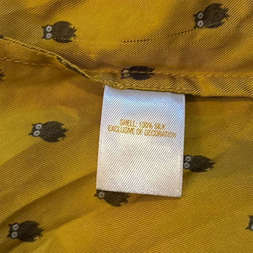 Kate Spade Beacon Hill Cassie Dress in Mustard Owl Print RARE